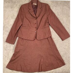 Amanda Smith Flare Skirt Two Piece Suit Set Blazer Jacket Retro Dress Vintage 16